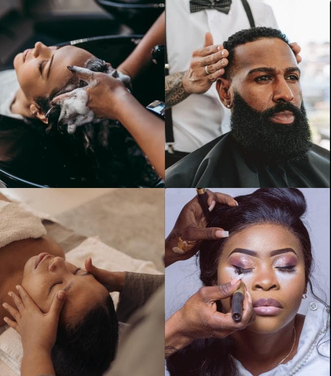 Collage of beauty services
